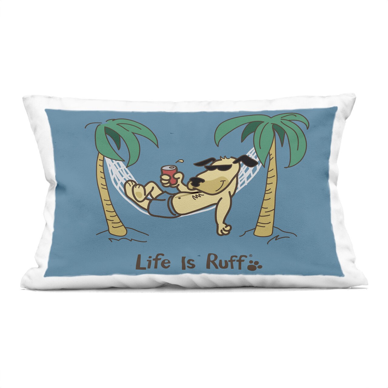 Stupell Industries Tropical Dog on Hammock Decorative Printed Throw Pillow Design by LIR, 14 x 7 x 20